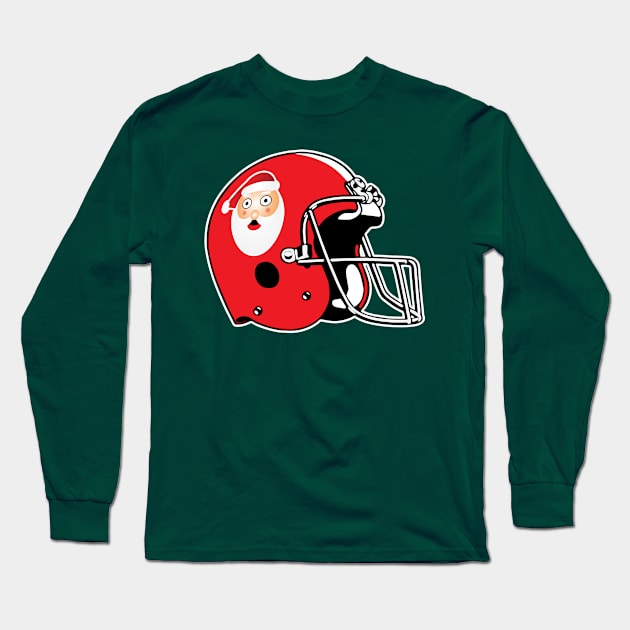 Surprised Santa Football helmet Long Sleeve T-Shirt by HelmetAddict